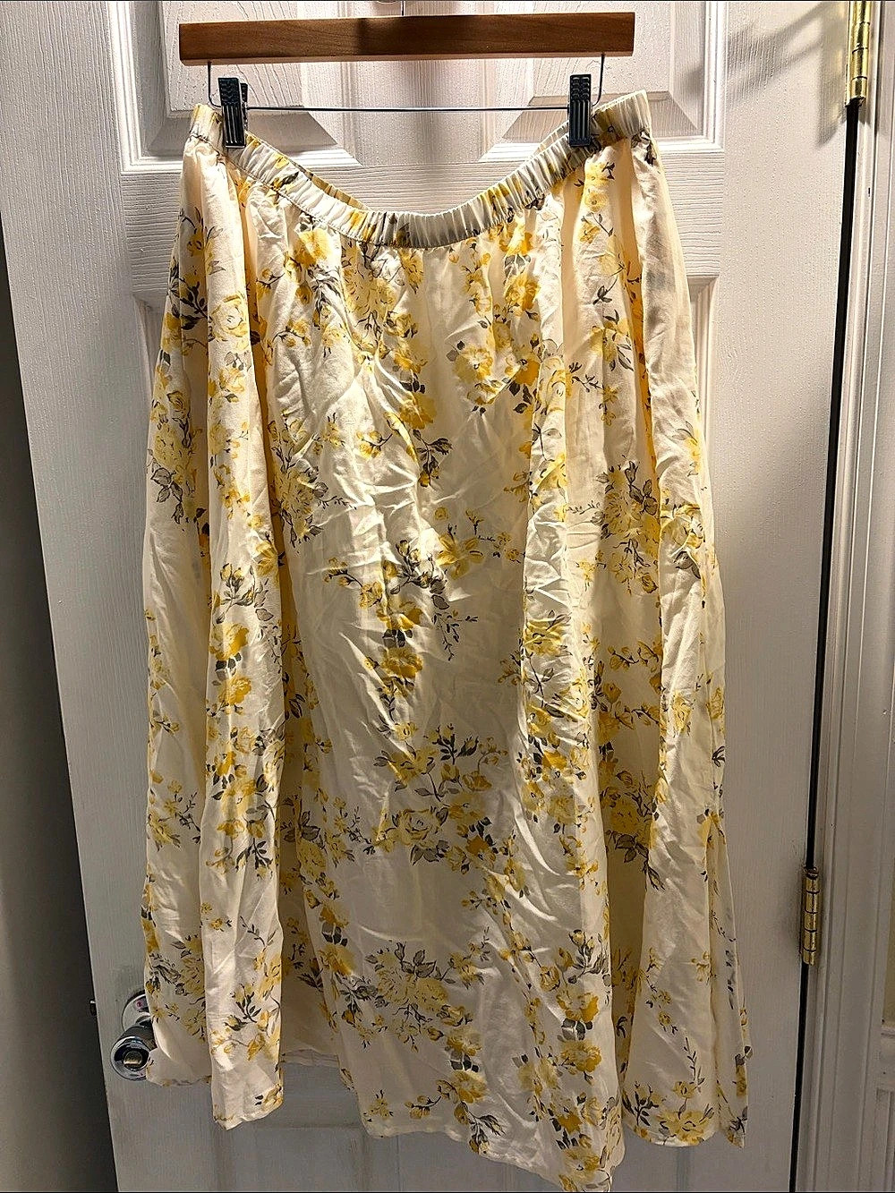 A new day Floral Maxi Skirt in Cream & Yellow Like New
